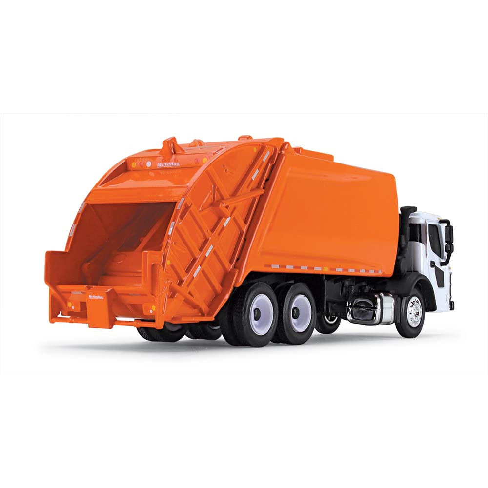 White/Orange Mack LR with McNeilus Rear Loader