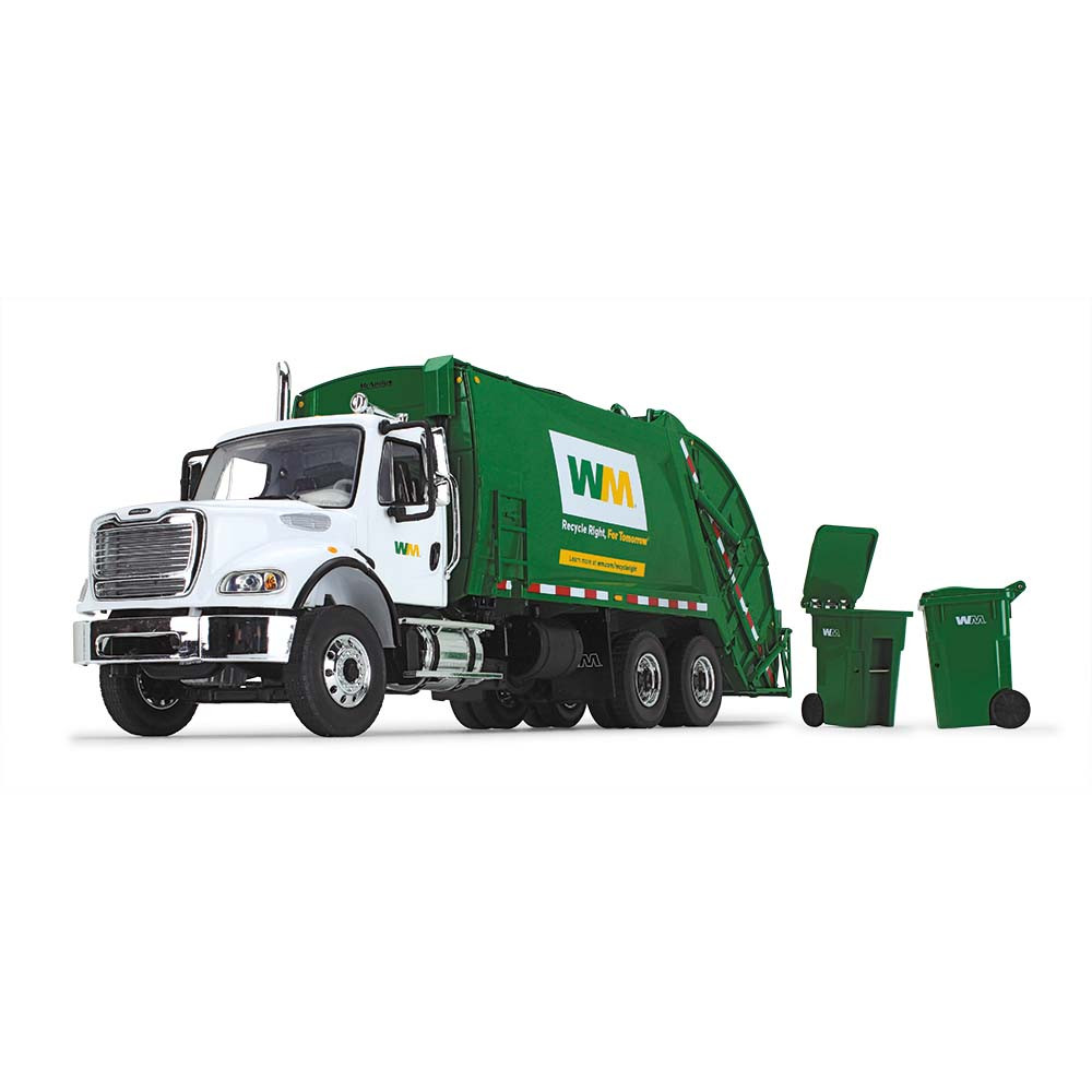 10-3287D: WM 
1/34 scale Freightliner M2 with McNeilus Rear Load Refuse Truck including Trash Carts