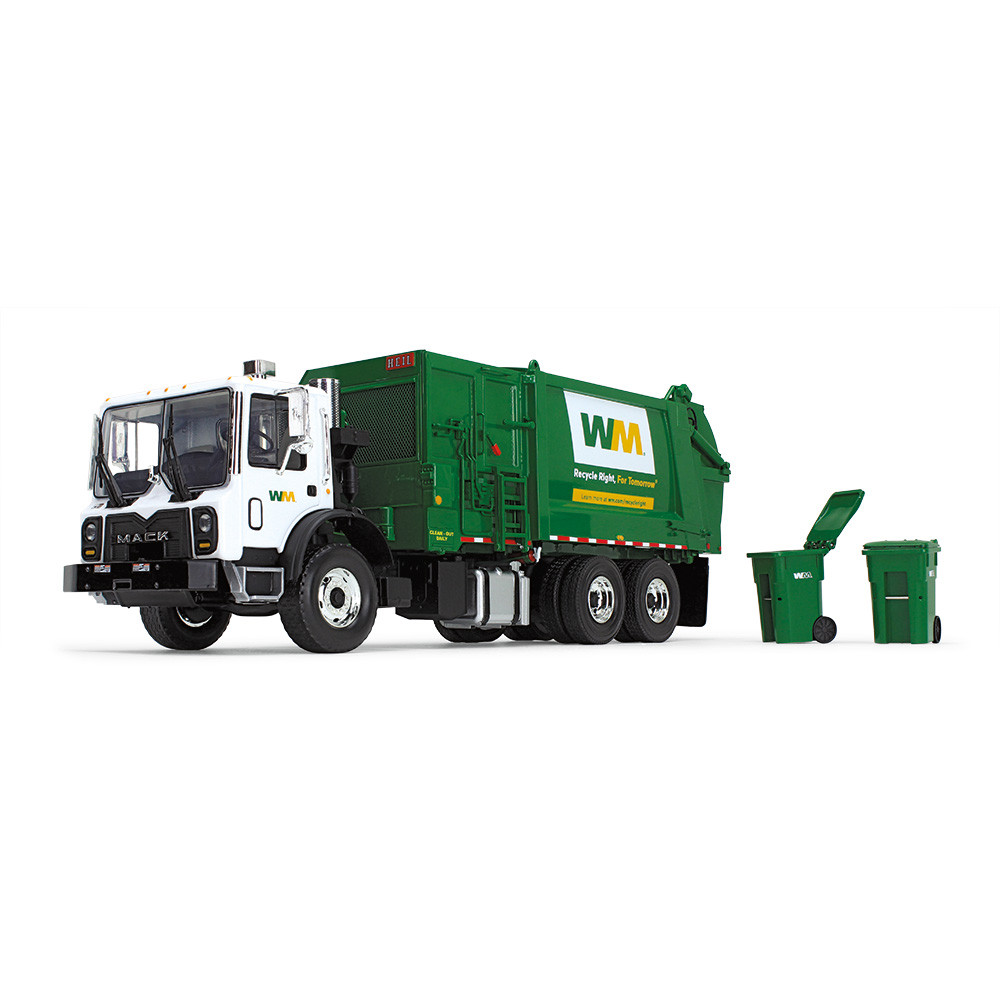 WM Mack TerraPro with Side Load Refuse Truck including Trash Carts