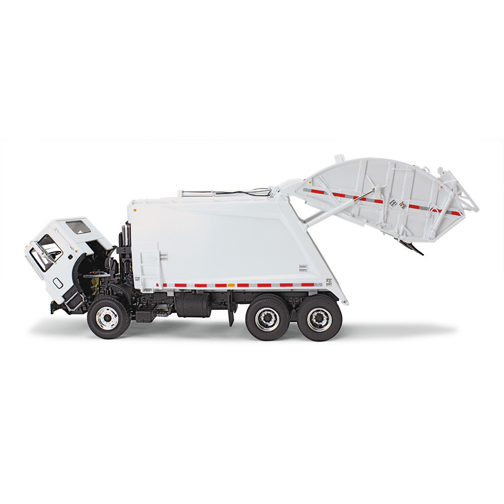 White Mack TerraPro with McNeilus Rear Loader & Trash Carts