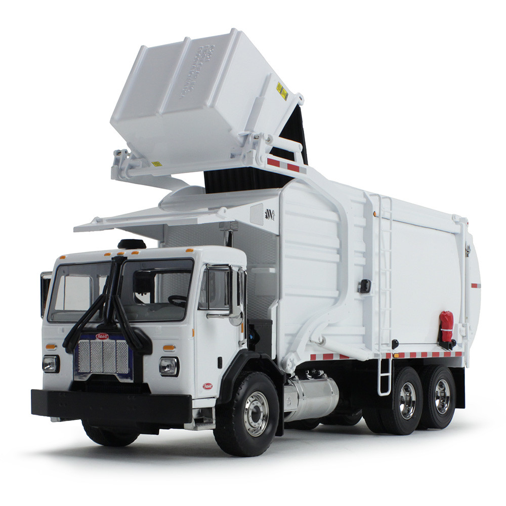 White Peterbilt Model 520 with Wittke Front Loader and Trash Bin