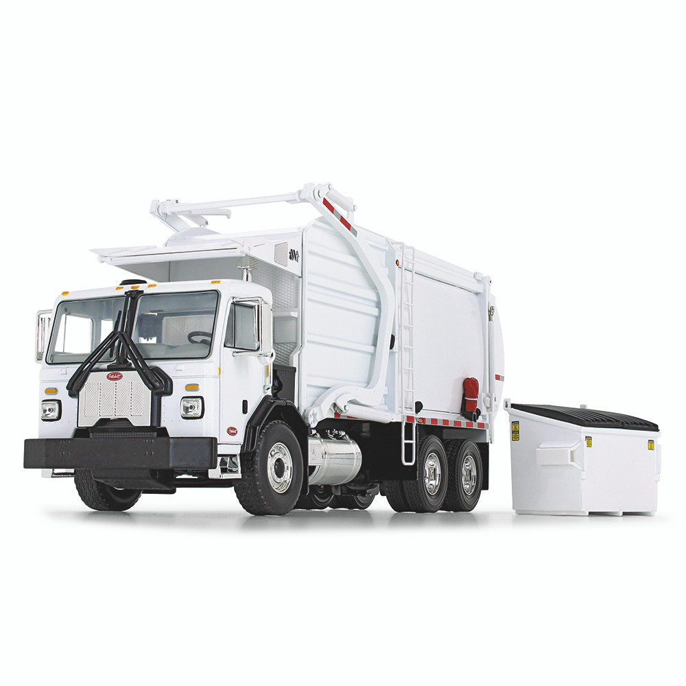 White Peterbilt Model 520 with Wittke Front Loader and Trash Bin