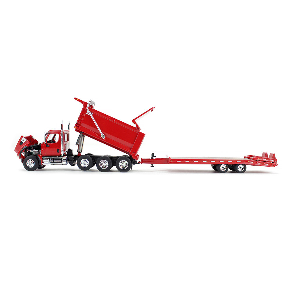 60-1884: Viper Red 
1/64 scale Western Star 49X with Ox Bodies Dump & Beaver Tail Trailer