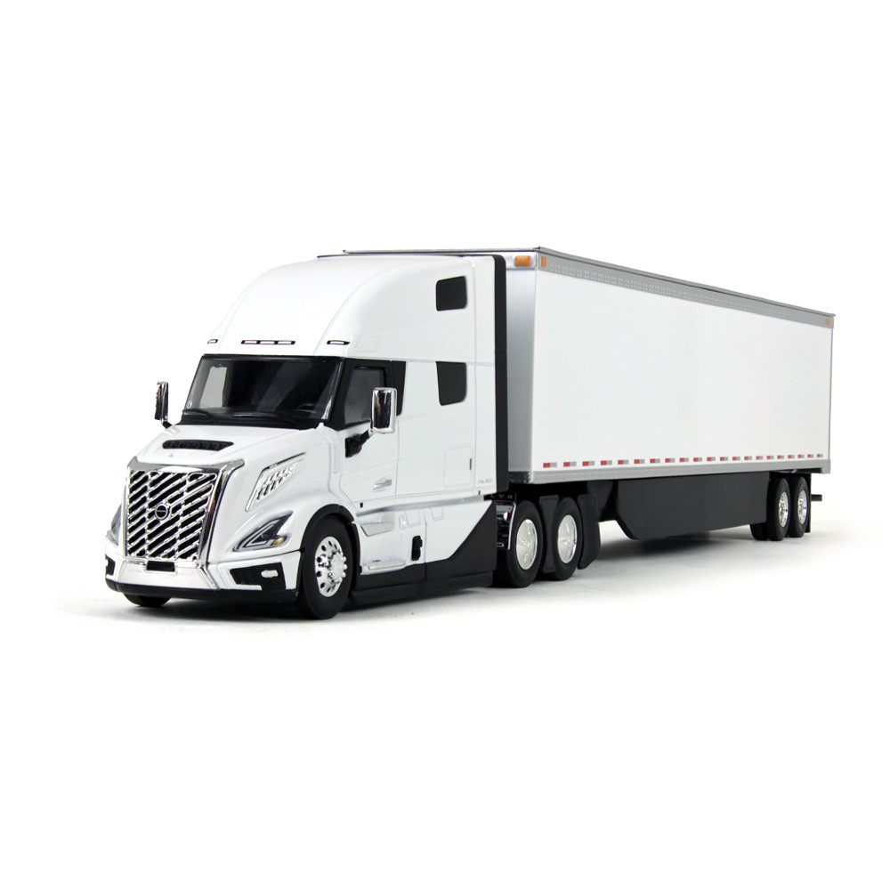 White/White Volvo VNL 860 High-Roof Sleeper & 53' Trailer with Skirts