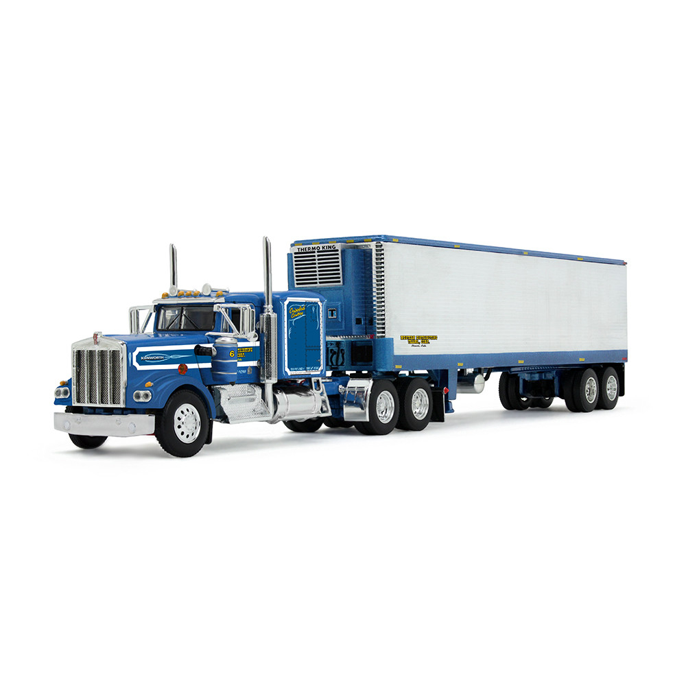 69-2045 Legacy Series #2: Western Distributing "Crippled Cowboy" Kenworth W900A with 60" Flat Top Sleeper & 40' Vintage Trailer with Reefer