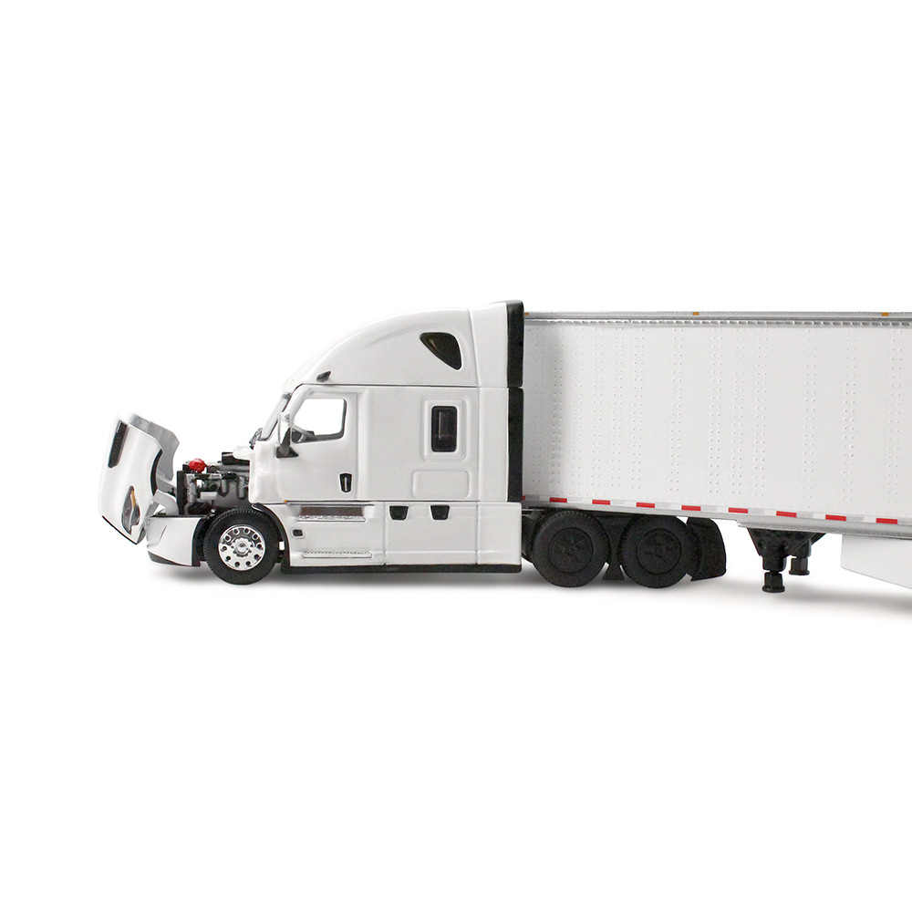 White/White Freightliner Fifth Generation Cascadia Raised Roof Sleeper & 53' Utility Trailer with Skirts