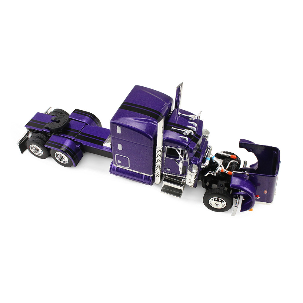 Wild Orchid Peterbilt Model 379 with 63" Mid-Roof Sleeper & Polar Deep Drop Trailer