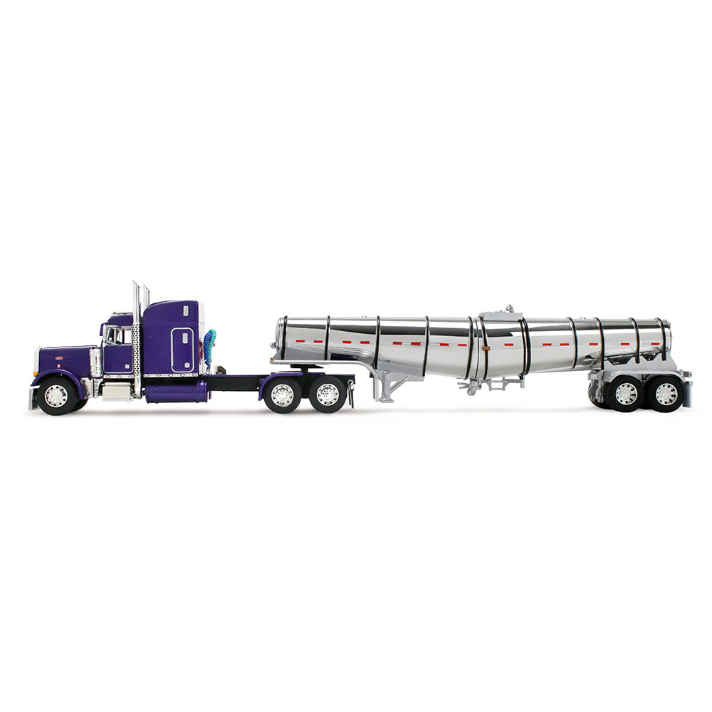 Wild Orchid Peterbilt Model 379 with 63" Mid-Roof Sleeper & Polar Deep Drop Trailer