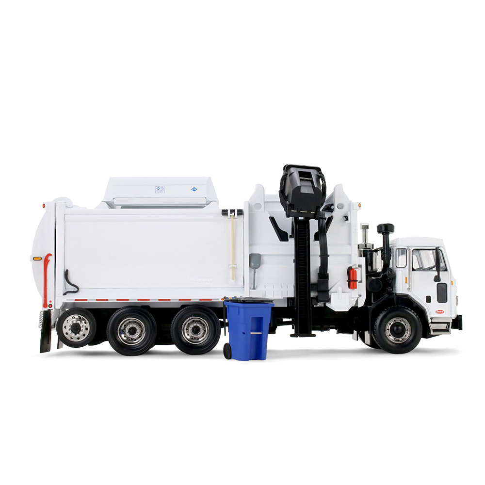 White Peterbilt Model 520 with McNeilus CNG ZR Automated Side Load Refuse Body & Trash Carts