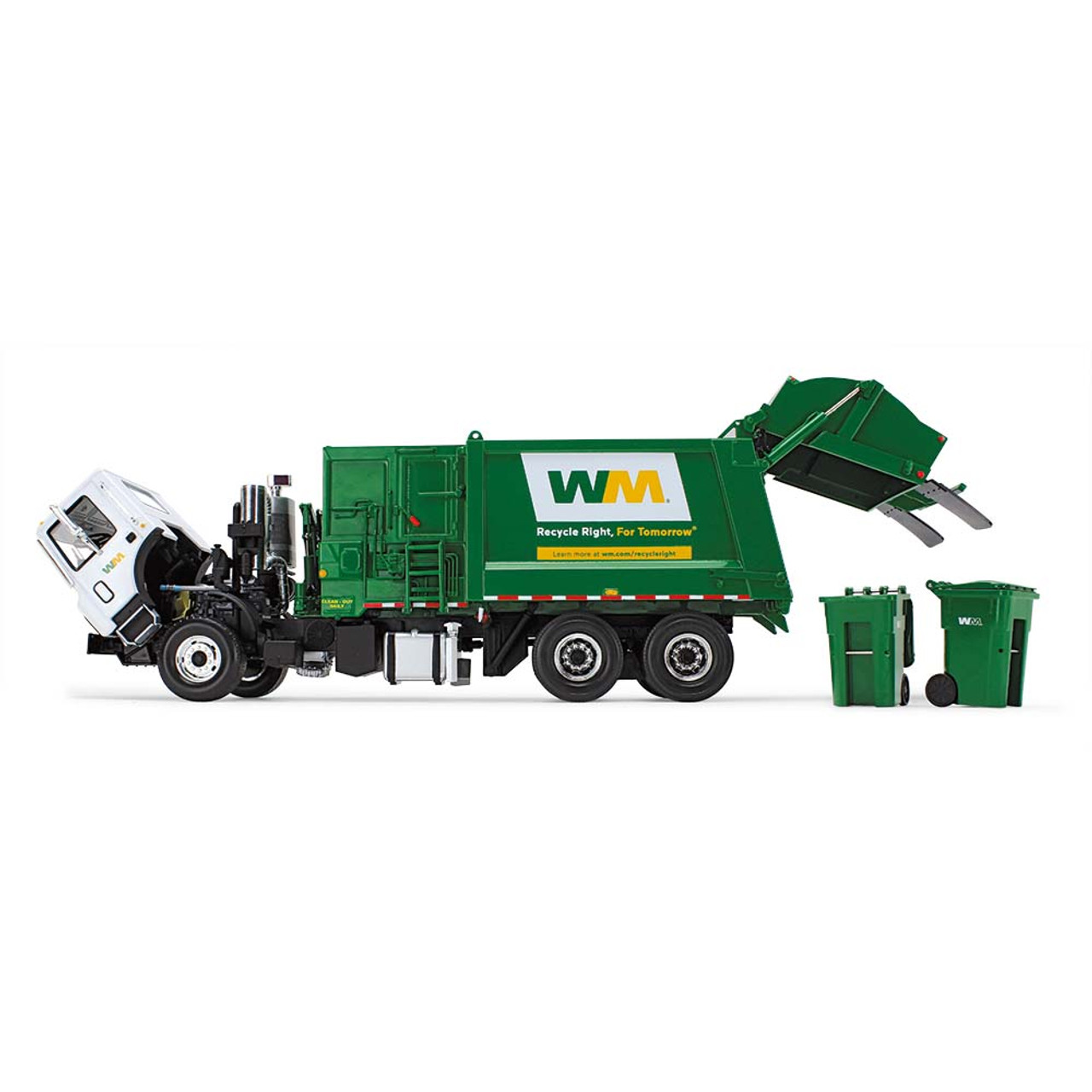 WM Mack TerraPro with Side Load Refuse Truck including Trash Carts