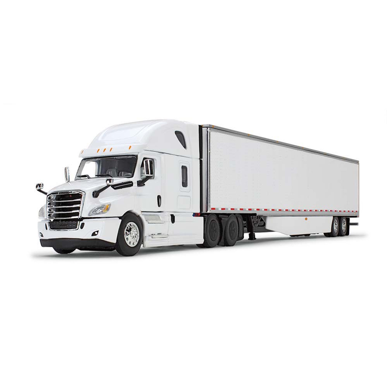 White/White Freightliner 2018 Cascadia High-Roof Sleeper 53' Utility  Trailer with Skirts