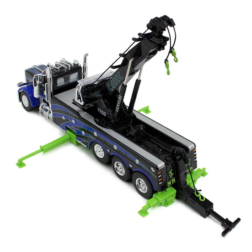 Black/Blue/Green Peterbilt Model 389 Day Cab with Miller Century