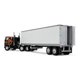 Black/White Peterbilt Model 352 COE 86" Sleeper & 40' Vintage Trailer with Reefer