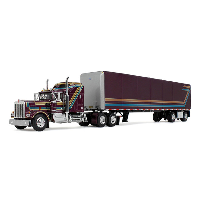Plum Kenworth W900A & 53' Utility Roll Tarp Trailer