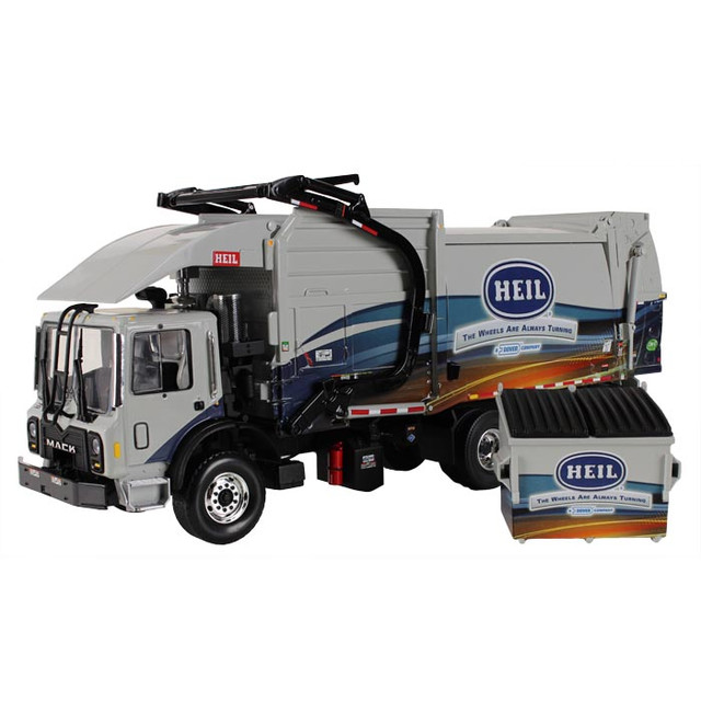 10-3982: Heil
1/34 scale Mack TerraPro with Heil Half/Pack Freedom Front Loader with CNrG Tailgaite & Trash Bin