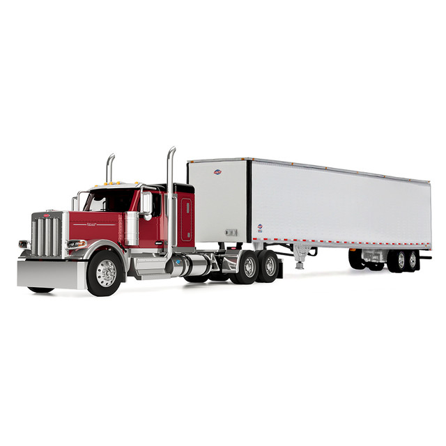 60-2171 Legendary Red Peterbilt Model 589 with 58" Flat Top Sleeper & 53' Utility Trailer