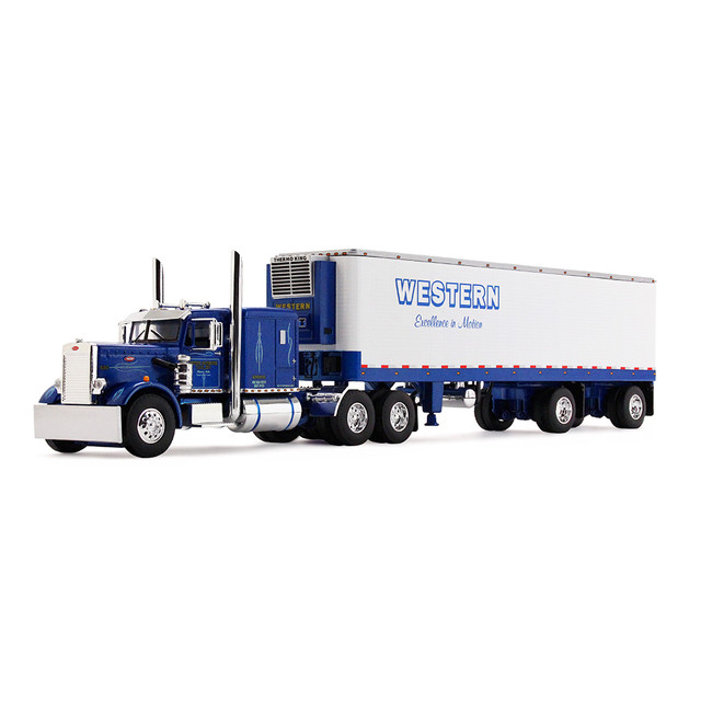 60-2285 Western Distributing Peterbilt Model 351 w/63" Flat Top Sleeper & 40' Vintage Trailer with Reefer