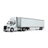 60-2001 White/White Freightliner Fifth Generation Cascadia Day Cab & 53' Utility Trailer with Skirts