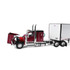 Legendary Red Peterbilt Model 589 with 58" Flat Top Sleeper & 53' Utility Trailer