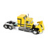 Yellow/Black Ford LTL 9000 with 60" Aerodyne Sleeper & 53' Wilson Roadbrute Flatbed Trailer with Covered Wagon