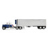 Blue/Chrome Chevrolet Bison with 34" Flat Top Sleeper & 40' Vintage Trailer with Reefer