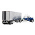 Blue/Chrome Chevrolet Bison with 34" Flat Top Sleeper & 40' Vintage Trailer with Reefer