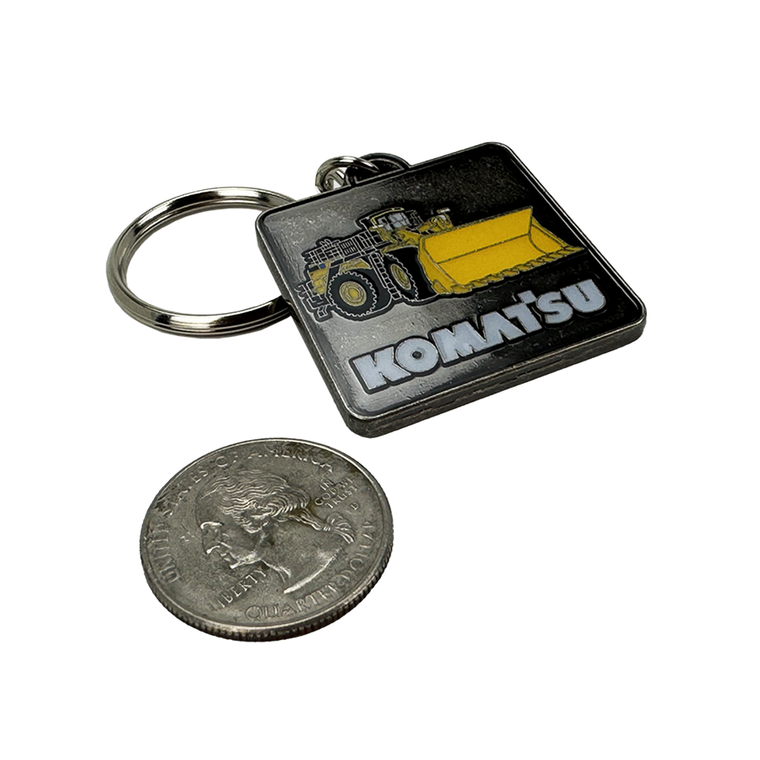 90-0626: Komatsu Dozer & Wheel Loader Keychain 
Komatsu Dozer & Wheel Loader Two-Sided Keychain
