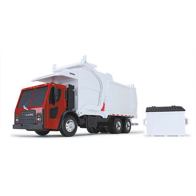Red/White Mack LR with McNeilus Meridian Front Load Refuse Truck