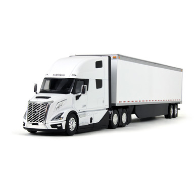 White/White Volvo VNL 860 High-Roof Sleeper & 53' Trailer with Skirts