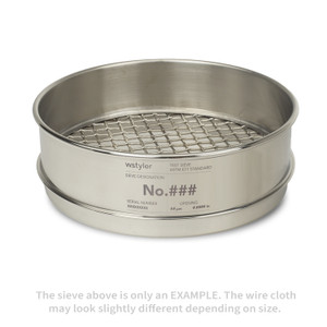 2" (50 mm) Stainless Steel/Stainless Steel 8" ASTM E11 Test Sieve FULL Height