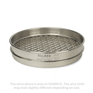5/8" (16 mm) Stainless Steel/Stainless Steel 8" ASTM E11 Test Sieve HALF Height