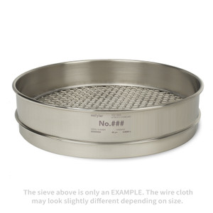 4.24" (106 mm) Stainless Steel/Stainless Steel 12" ASTM E11 Test Sieve INTERMEDIATE Height