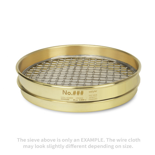 1 3/4" (45 mm) Brass/Stainless Steel 8" ASTM E11 Test Sieve HALF Height