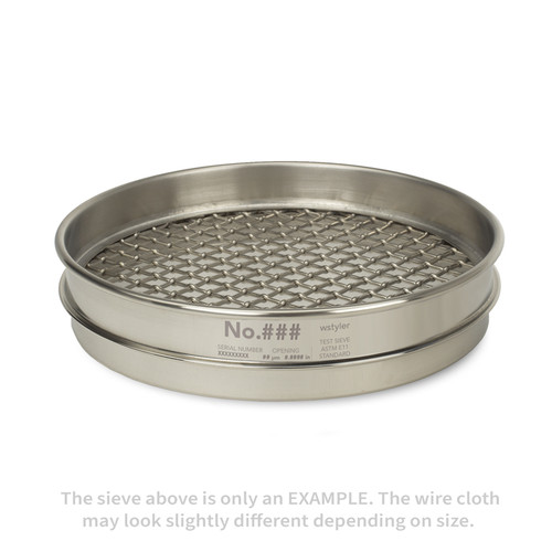 3" (75 mm) Stainless Steel/Stainless Steel 8" ASTM E11 Test Sieve HALF Height