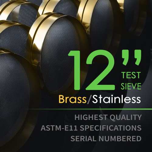 Advantech 3/4BS12I ASTM Brass 12-Inch Test Sieve with Stainless