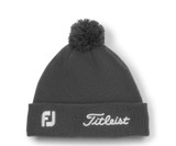 Titleist Tour Pom Pom Beanie Charcoal White.png