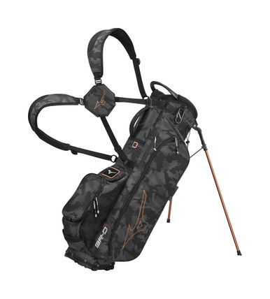 新品未使用CAMO 3WAY STAND GOLF BAG RS-2233004 Mizuno BR-D3 Stand Bag Black Camo Copper - On Course Golf