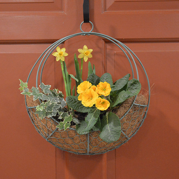 2wayで飾る❁⃘*.゜basket wreath~ フライング basket~ 14-inch Wreath Hanging Basket with Coco-fiber Liner - Kinsman