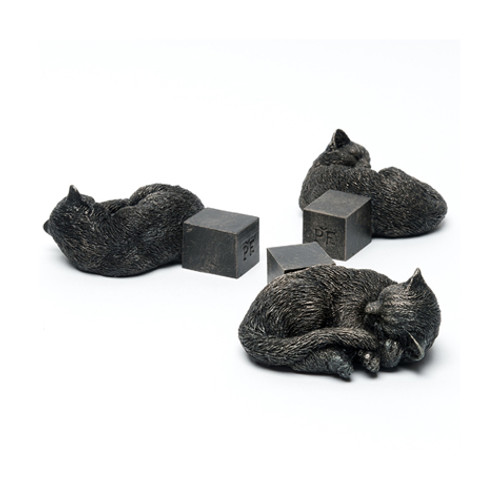 Antique Bronze Sleeping Cat Pot Feet (Set of 3)