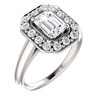 White Gold Emerald Halo Engagement Ring
