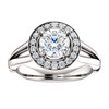 White Gold Round Cut Halo Engagement Ring