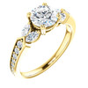 Yellow Gold Diamond Accent Round Engagement Ring
