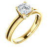 Yellow Gold Cushion Cut Solitaire Engagement Ring
