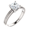 14Kt White Gold Solitaire Asscher Cut Diamond Engagement Ring