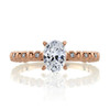 Rose Gold Beaded Diamond Engagement Ring