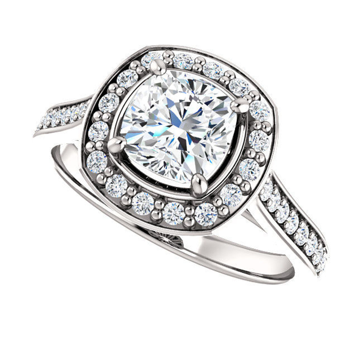 0 40 Ct Tw Halo Cushion Cut Engagement Ring Princess Jewelry