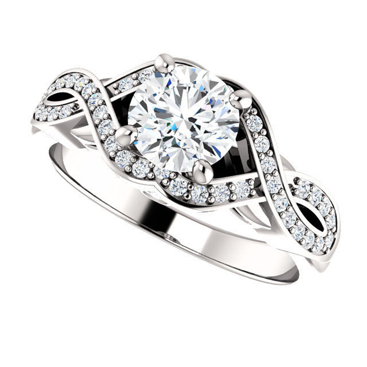 White Gold Round Engagement Ring