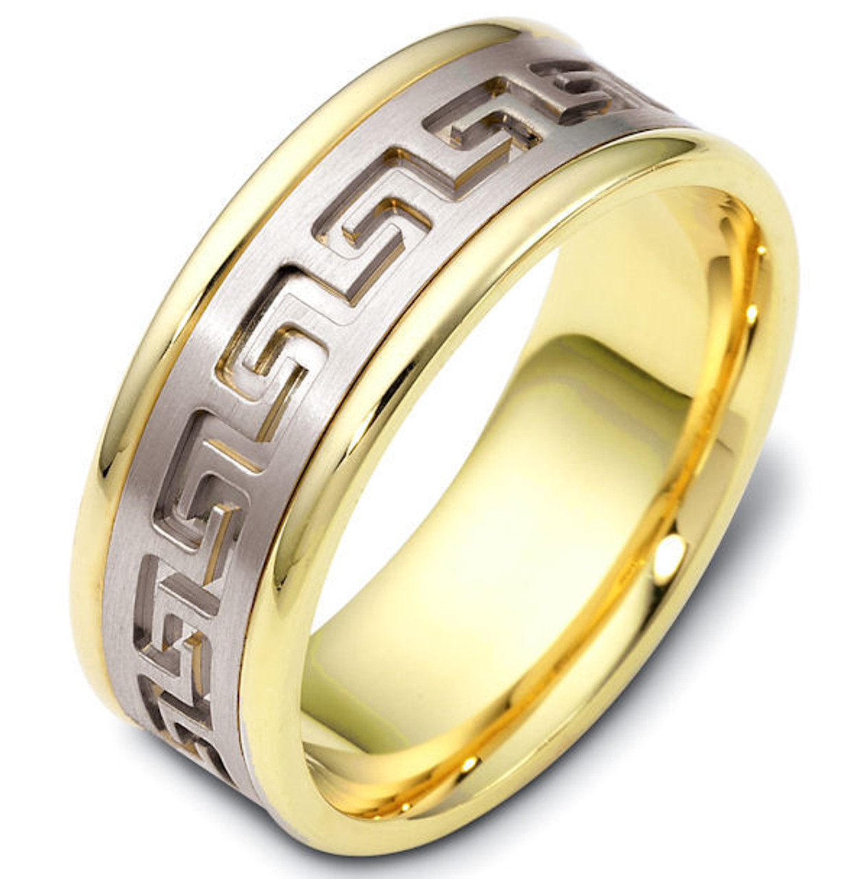 Classic Greek Key Ring 14kt Yellow Gold