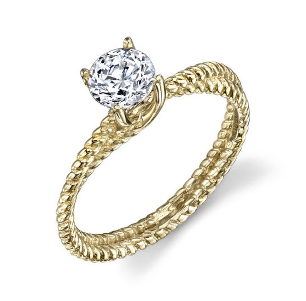 Hand Twisted 14k Cable Rope Wedding Set Ring Semi Mount – mondi.nyc