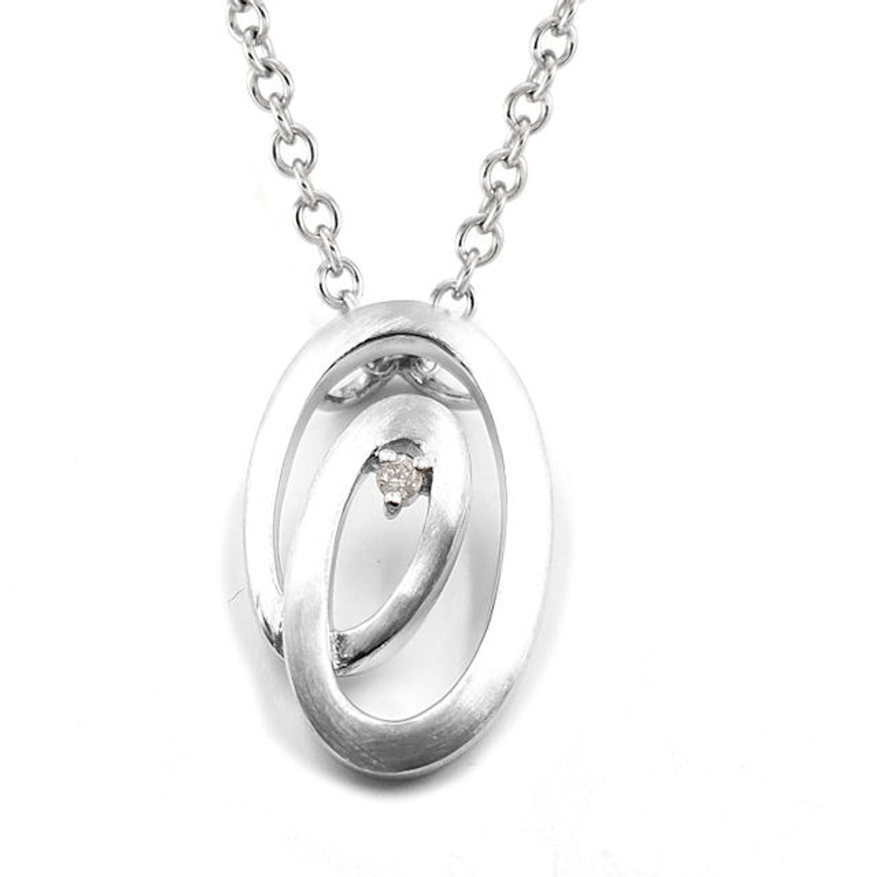 MauliJewels Diamond Pendant Necklace for Women 0.01 Carat Round Diamond  Double Circle Interlocking Loop Pendant in 10K Rose White Yellow  Gold|Silver Chain - Walmart.com